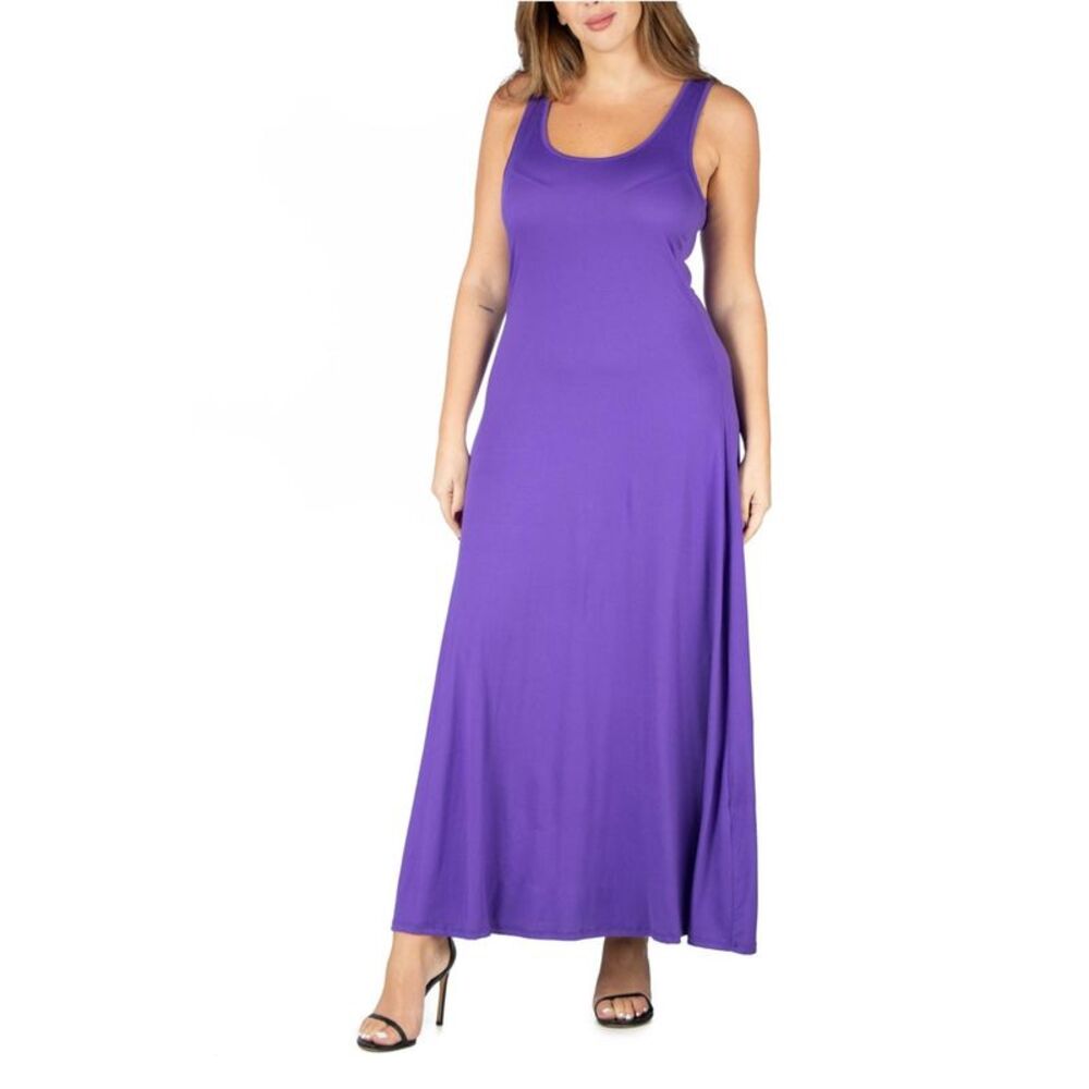 24seven Womens Plus Size Simple Tank Maxi Dress, NWT